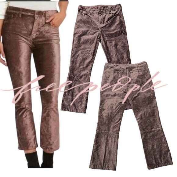 Free People Crushed Velvet Pants Size 28 – Mauve - Picture 13 of 14